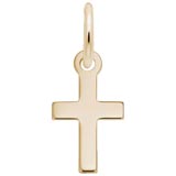 Gold Plate Plain Cross Accent Charm by Rembrandt Charms