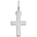 14K White Gold Plain Cross Accent Charm by Rembrandt Charms