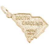 Gold Plated Hilton Head, SC. Map Charm by Rembrandt Charms