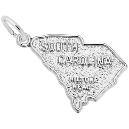 Sterling Silver Hilton Head, SC. Map Charm by Rembrandt Charms