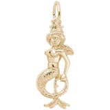 Gold Plate Mermaid Charm by Rembrandt Charms