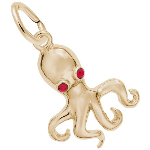 14K Gold Octopus with Stones Charm by Rembrandt Charms 14K Gold Octopus with Stones Charm by Rembrandt Charms