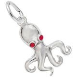 14K White Octopus with Stones Charm by Rembrandt Charms