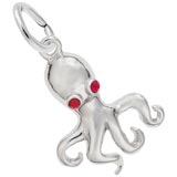 Sterling Silver Octopus with Stones Charm by Rembrandt Charms