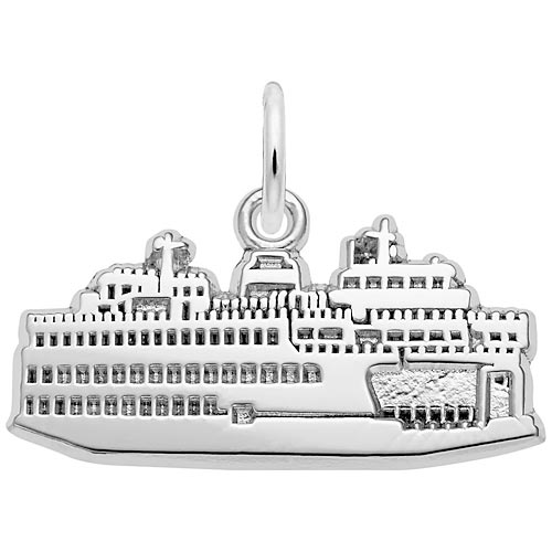 14K White Gold Washington State Ferry Charm by Rembrandt Charms