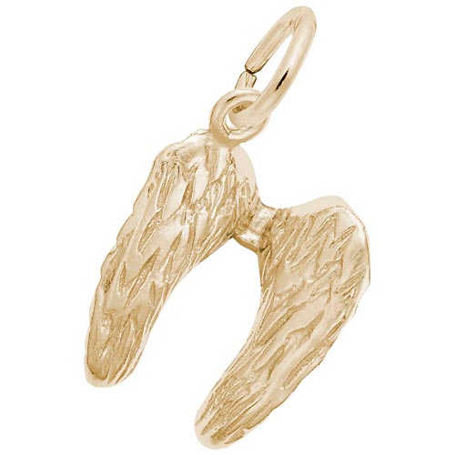 14K Gold Angel Wings Charm by Rembrandt Charms