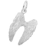 14K White Gold Angel Wings Charm by Rembrandt Charms