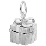 14K White Gold Gift Box Charm by Rembrandt Charms