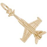 10K Gold Fighter Jet Charm by Rembrandt Charms
