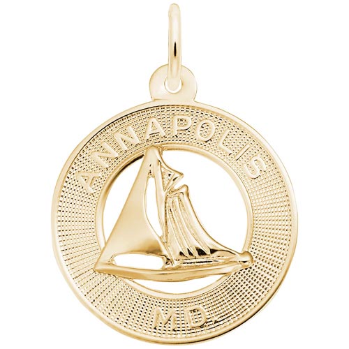 Gold Plate Annapolis Sailboat Ring Charm by Rembrandt Charms Gold Plate Annapolis Sailboat Ring Charm by Rembrandt Charms