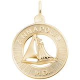 Gold Plate Annapolis Sailboat Ring Charm by Rembrandt Charms