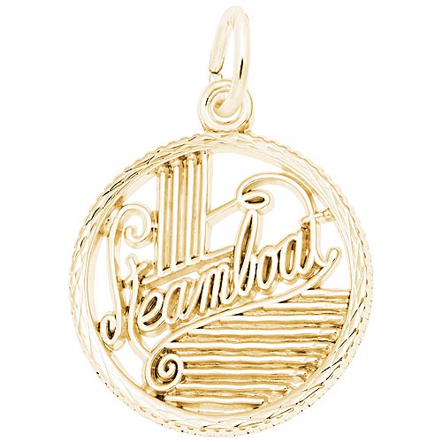14K Gold Steamboat Faceted Disc Charm by Rembrandt Charms 14K Gold Steamboat Faceted Disc Charm by Rembrandt Charms