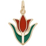 Gold Plated Red Tulip Flower Charm by Rembrandt Charms