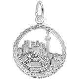 14K White Gold Toronto Skyline Faceted Charm by Rembrandt Charms