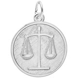 14k White Gold Scales of Justice Charm by Rembrandt Charms