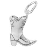 14K White Gold Cowboy Boot Charm by Rembrandt Charms