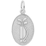 14K White Gold Golf Clubs Charm by Rembrandt Charms