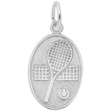 14K White Gold Tennis Charm by Rembrandt Charms
