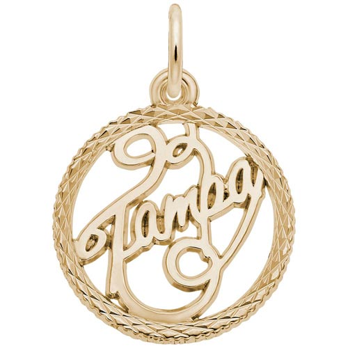14K Gold Tampa Faceted Charm by Rembrandt Charms 14K Gold Tampa Faceted Charm by Rembrandt Charms