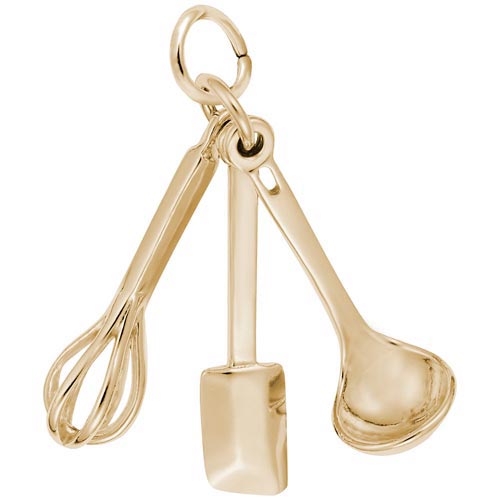 14K Gold Cooking Utensils Charm by Rembrandt Charms 14K Gold Cooking Utensils Charm by Rembrandt Charms