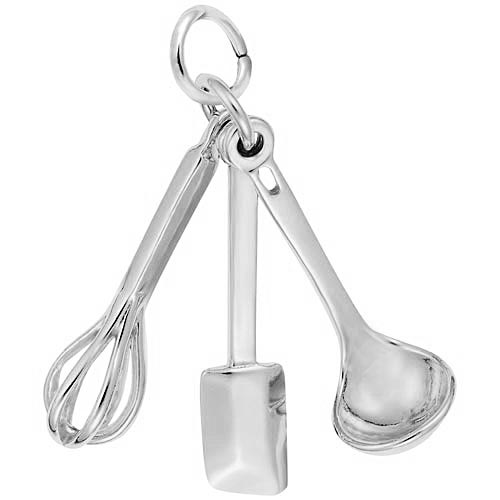 Sterling Silver Cooking Utensils Charm 