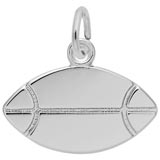14K White Gold Rugby Football Charm by Rembrandt Charms