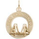 14K Gold San Francisco Bridge Ring Charm by Rembrandt Charms