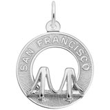 14K White Gold San Francisco Bridge Ring Charm by Rembrandt Charms