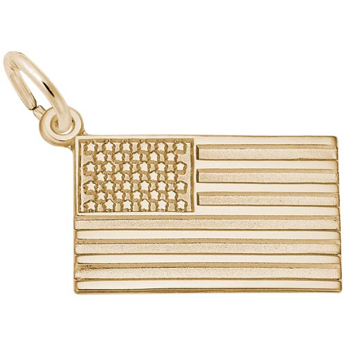 14K Gold USA Flag Charm by Rembrandt Charms