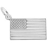 14K White Gold USA Flag Charm by Rembrandt Charms