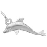 14K White Gold Dolphin Accent Charm by Rembrandt Charms