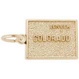 14K Gold Denver, Colorado Map Charm by Rembrandt Charms