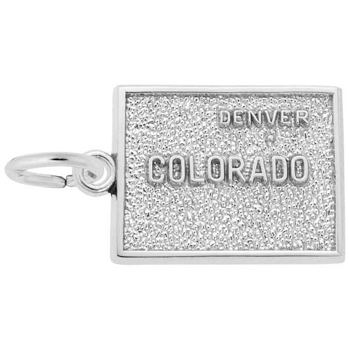 14K White Gold Denver, Colorado Map Charm by Rembrandt Charms