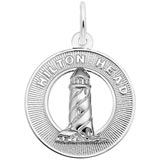 14k White Gold Lighthouse Hilton Head SC by Rembrandt Charms