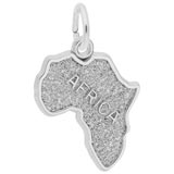 14k White Gold Africa Map Charm by Rembrandt Charms