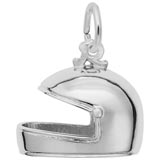 14K White Gold Racing Helmet Charm by Rembrandt Charms