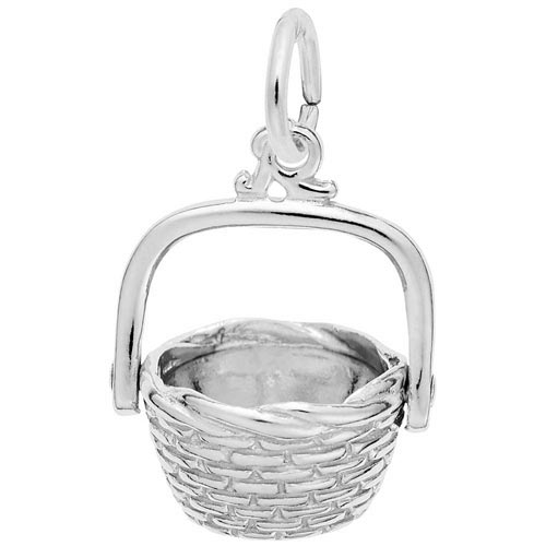 14K White Gold Nantucket Basket Charm by Rembrandt Charms