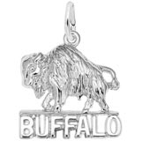 14K White Gold Buffalo Charm by Rembrandt Charms