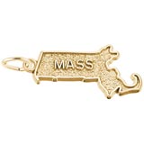 10K Gold Massachusetts Charm by Rembrandt Charms