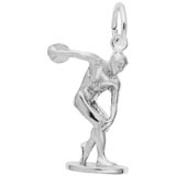 14K White Gold Discus Thrower Charm by Rembrandt Charms