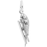 14K White Gold Budgie Charm by Rembrandt Charms