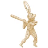 Gold Plate Baseball Player Charm by Rembrandt Charms