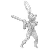 14K White Gold Baseball Player Charm by Rembrandt Charms