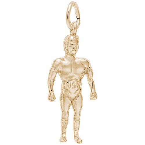 Gold Plate Wrestler Charm by Rembrandt Charms