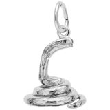14K White Gold Cobra Snake Charm by Rembrandt Charms