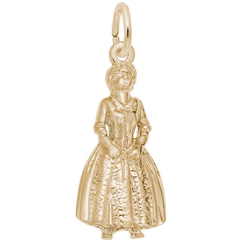 Gold Plate Colonial Woman Charm by Rembrandt Charms Gold Plate Colonial Woman Charm by Rembrandt Charms