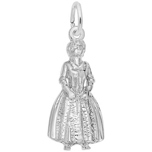 Rembrandt Charms Female Cyclist Charm, 14K White Gold並行輸入品