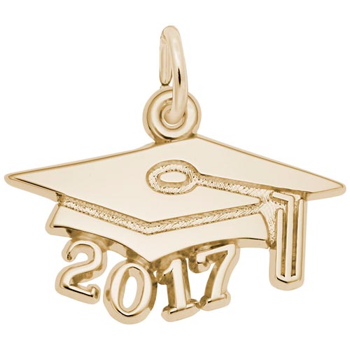 Gold Plated Graduation Cap 2017 Charm by Rembrandt Charms Gold Plated Graduation Cap 2017 Charm by Rembrandt Charms
