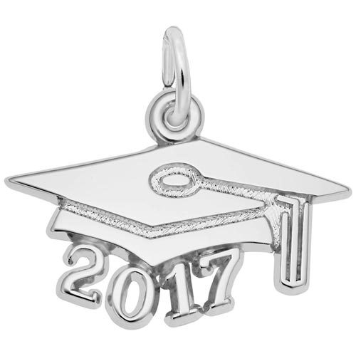 14k White Gold Graduation Cap 2017 by Rembrandt Charms 14k White Gold Graduation Cap 2017 by Rembrandt Charms
