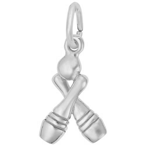 14K White Gold Bowling Accent Charm by Rembrandt Charms 14K White Gold Bowling Accent Charm by Rembrandt Charms